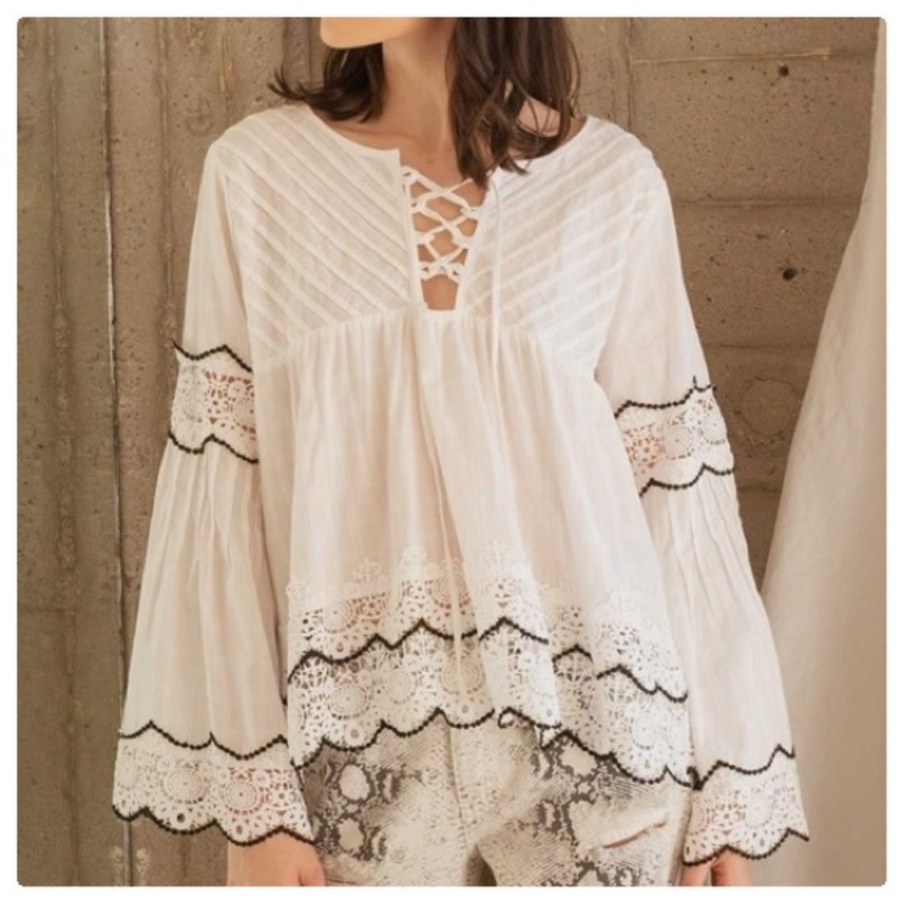 POL Ivory Plaid Babydoll Top - Picture 8 of 13